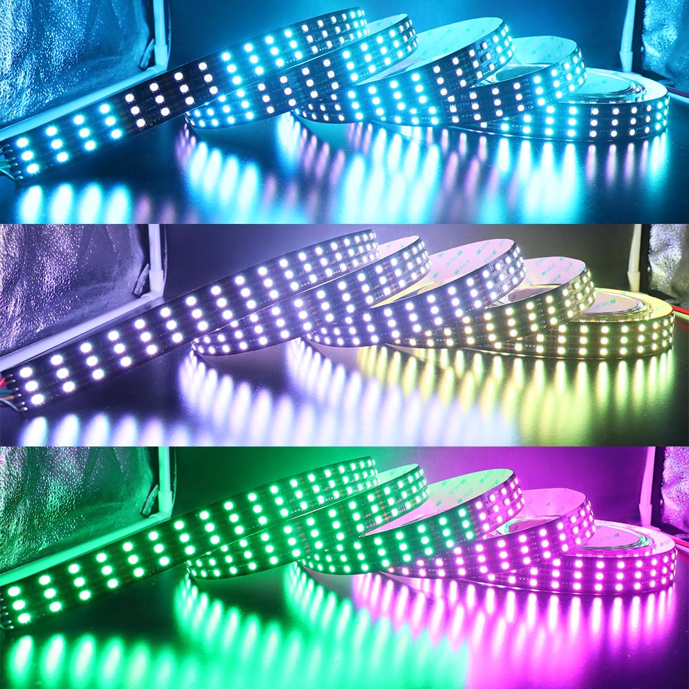 DC24V Brightest Triple Rows TM1934 5050SMD Breakpoint-Resume 16.4Ft 900LEDs Addressable RGB LED Strip Lights DC24V Brightest Triple Rows TM1934 5050SMD Breakpoint-Resume 16.4Ft 900LEDs Addressable RGB LED Strip Lights